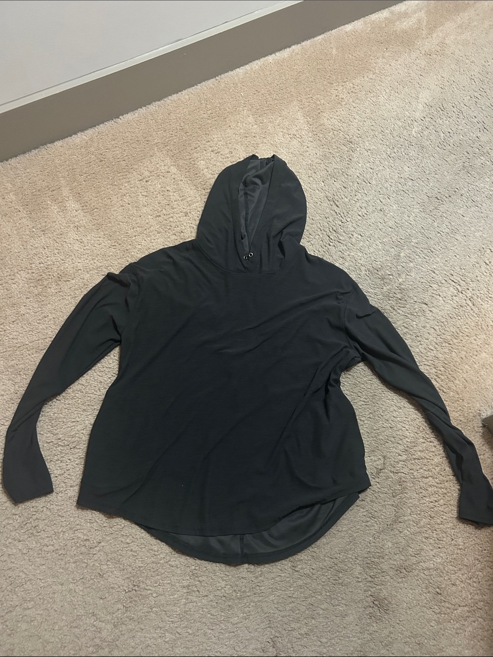 Old Navy Black Hooded Long-Sleeve Top
